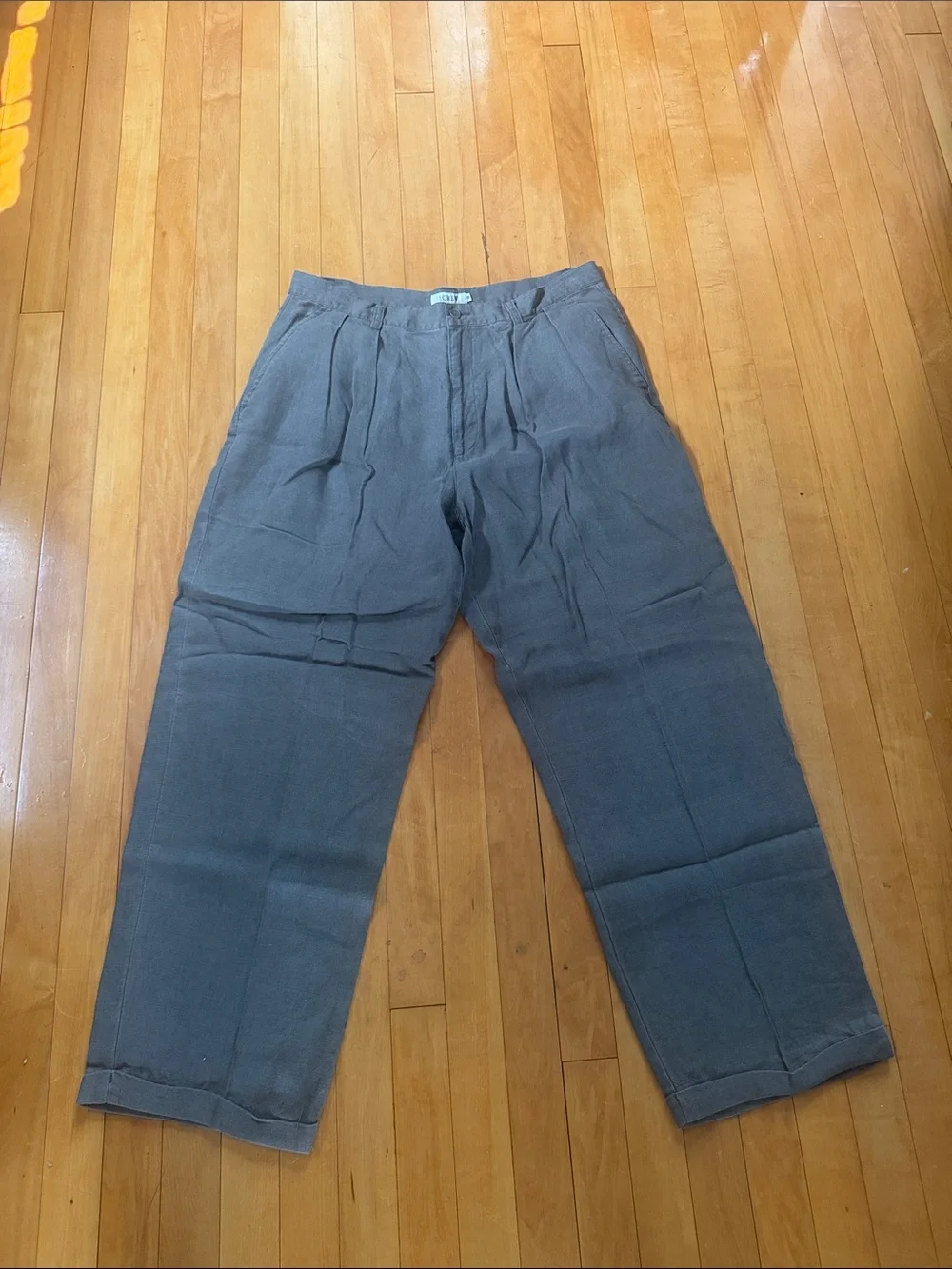 J.Crew Men's Relaxed Fit fatigue green  Linen pants size 36